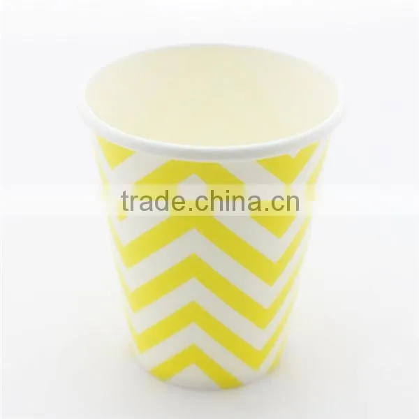 Party Suppllies Disposable 9 oz Blue Striped Paper Cups photo-6