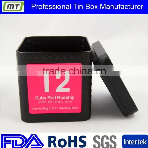 Square Tin Sugar Box Package With Insert Lid photo-3