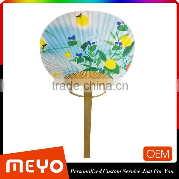 Bulk Advertising Custom Printing Round Bamboo Hand Fan Quality Choice Most Popular photo-2