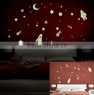The Creative Fluorescent Little Stars Luminous Wall Posts/children Room Fluorescent Bedroom Adornment Wall Stickers photo-2