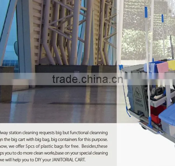 Air-port/metro Janitorial Cart Cleaning Trolley photo-2