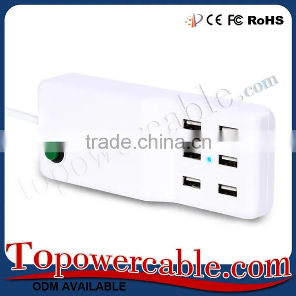 Best High Speed Multi 6 Port Usb 2.0 Ac Power Adapter Hub Connector photo-2