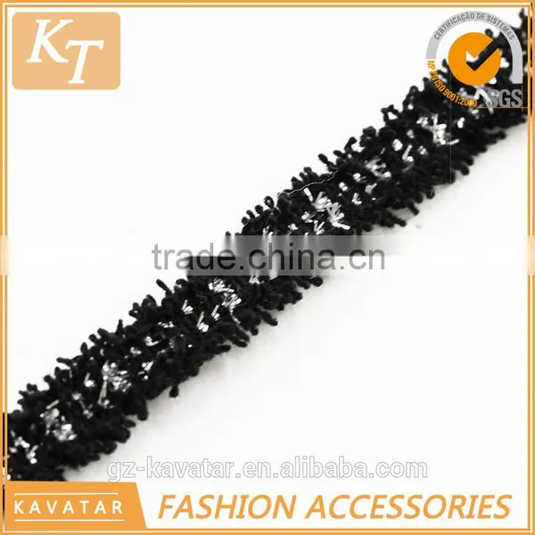 100% Cotton Ribbon Trim With Silver Thread photo-4