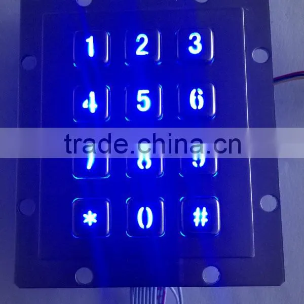 Backlight 12 Keys 3x4 Metal Keypad photo-2