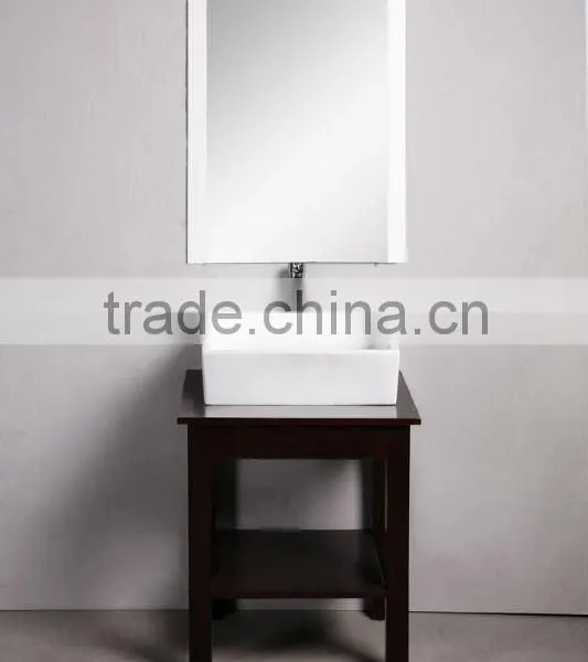 Solid Wood Bathroom Cabinet with ceramic basin