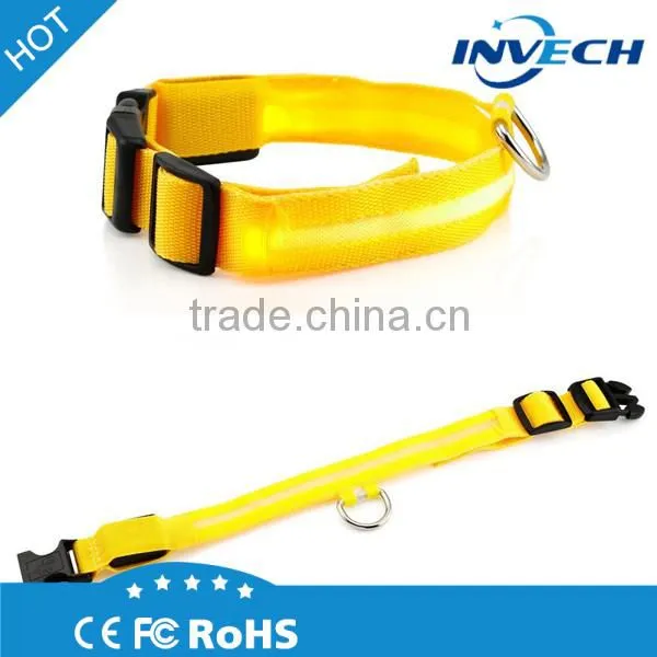 Eco Friendly LED Dog Collar Dog Safety Light Collar Wholesale LED Luminous Nylon Pet Dog Collar photo-5