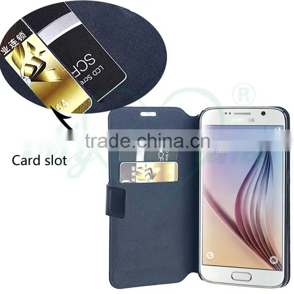 Excellent OEM Facoty Cellphone Wallet Cases for Samsung S6 Edge With Two Card Slots photo-5