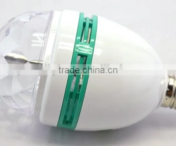 3W E27 RGB Color Changing Rotating LED Crystal Magic Ball Light photo-5