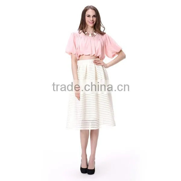 Puff Sleeve Fancy Skirt Top Designs 2016 Latest Top Designs for Women photo-2