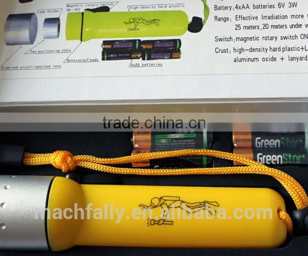 Super Bright 3w Single Function Magnetic Control Switch Flashlight Led Diving Flashlight photo-6