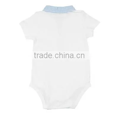 Cute Baby Boys Short Sleeved Polo Bodysuit photo-2