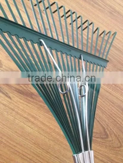 22 Teeth Wooden Handle Heavy Duty Steel Garden Rake photo-2