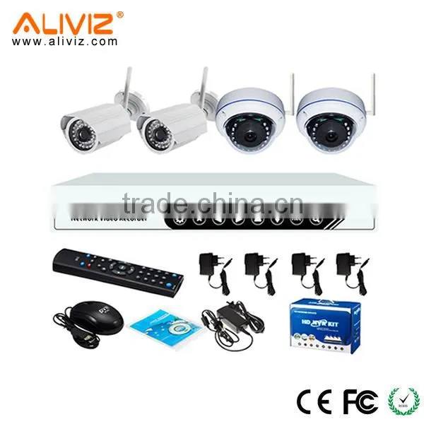 Onvif 4CH 720P dome and bullet IP Camera System NVR Kits