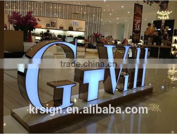 Grade Stainless Steel Luminous Characters / Luxury Brand Shop Door Head / Custom High Brightness Signs photo-6