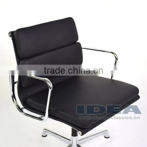 Replica Charles Charles Soft Pad Meeting Chair - Black Color Genuine Leather photo-6