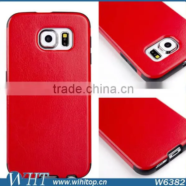 Crazy Horse Pattern TPU Back Cover Leather Coated Case for Samsung Galaxy S6 G9200 photo-3