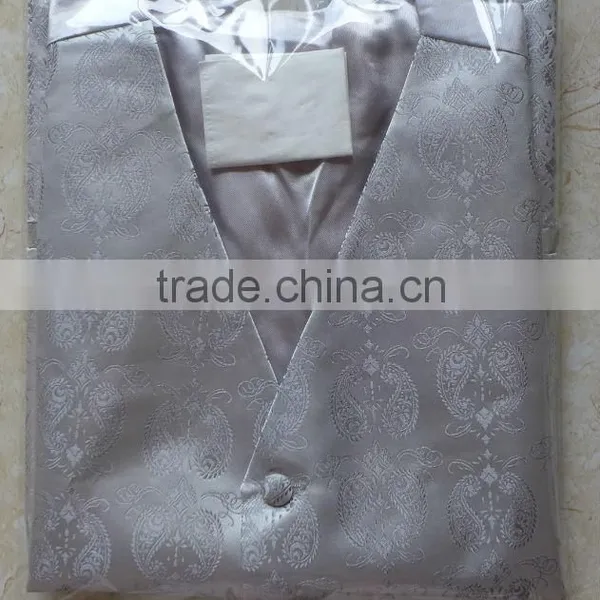 Wholesale White Polyester Woven Wedding Vest photo-2