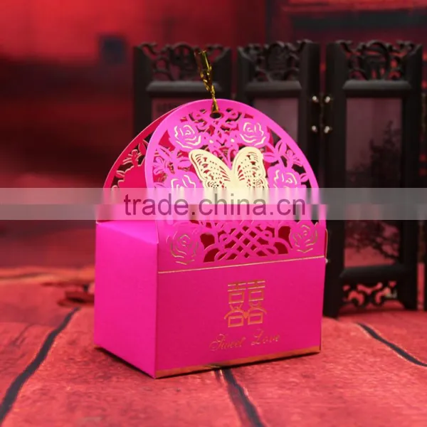 2016 New Arrival Laster Cut Favor Box/Butterfly Wedding Candy Box/ Custom Made Gift Box photo-5