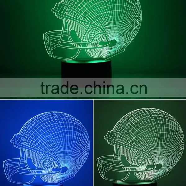 3d Night Light Lamp Decorative Night Lamp Skull Baseball Caps Shape photo-4