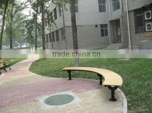 Classic Wooden Garden Bench With Metal Legs photo-6