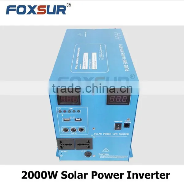 Off Grid Pure Sine Wave Solar Inverter With PWM Solar Controller Digital Display 2000W 24V dc to 110V AC With Battery Charger photo-3