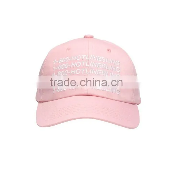 Light Pink Unstructured Baseball Cap With White Flat Embroidery Logo Quality Choice Supplier's Choice