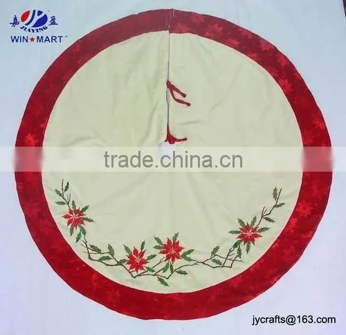 48" Embroidery Poinsettia Tree Skirt