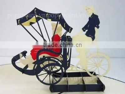 Viet Nam Pedicabs Greeting Pop up Cards photo-3