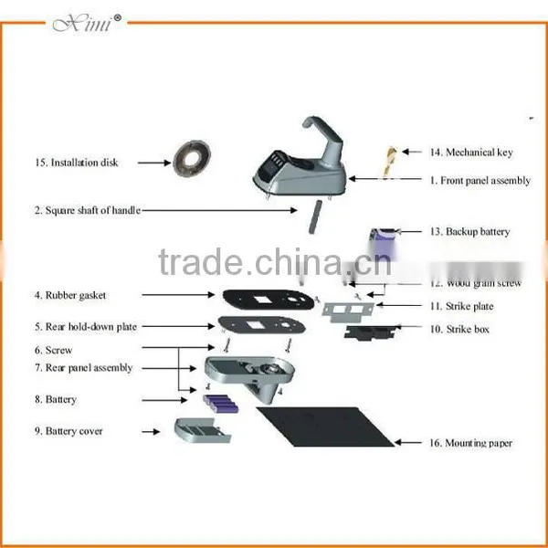 ZK Fingerprint Door Lock With Digital Keypad and Lcd Screen USB Communication to Store the Records photo-5
