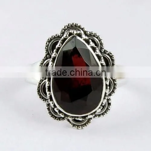 Breathtaking Romantic !! Pear Shape Garnet 925 Sterling Silver Ring, Handmade Silver Jewelry, Silver Jewelry 925 photo-2