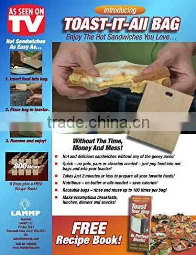 Toaster Bags for Grilled Cheese Sandwiches Made Easy (2 Pack), Reusable, Non-stick photo-4