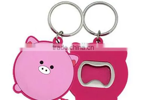 OEM Lovely Rabbit Shaped PVC Bottle Opener Keyring photo-3
