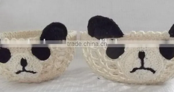 Crochet Animal Molded Basket - Panda
