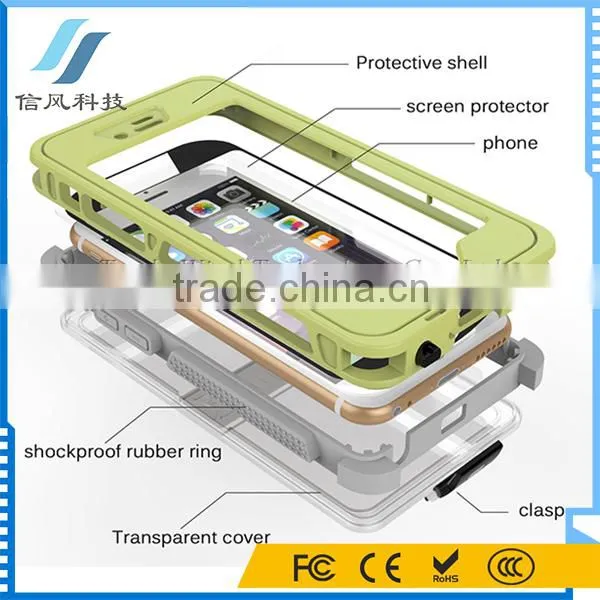 4.7 Inch Universal Glow In Dark Cover Case Waterproof Case for IPhone 6 6S for Swimming Diving photo-3