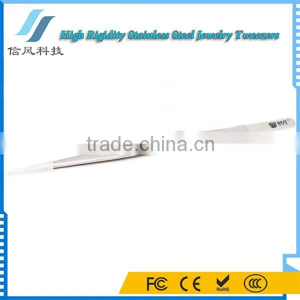 BEST-F1 202 High Rigidity Stainless Steel Eyelash Tweezers Jewelry Tweezers photo-4