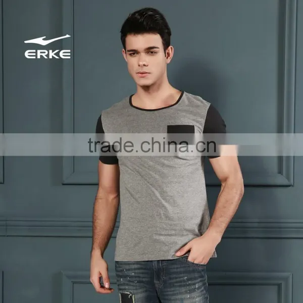 ERKE 2015 Summer Man Casual T-shirt Round Neck T-shirt Full Cotton t Shirt for Boy Cheap t Shirt Wholesale/OEM photo-6