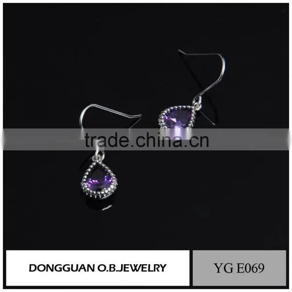 Top Quality Wedding Jewelry Real Silver Plating Diamond Hook Earring For Women photo-5