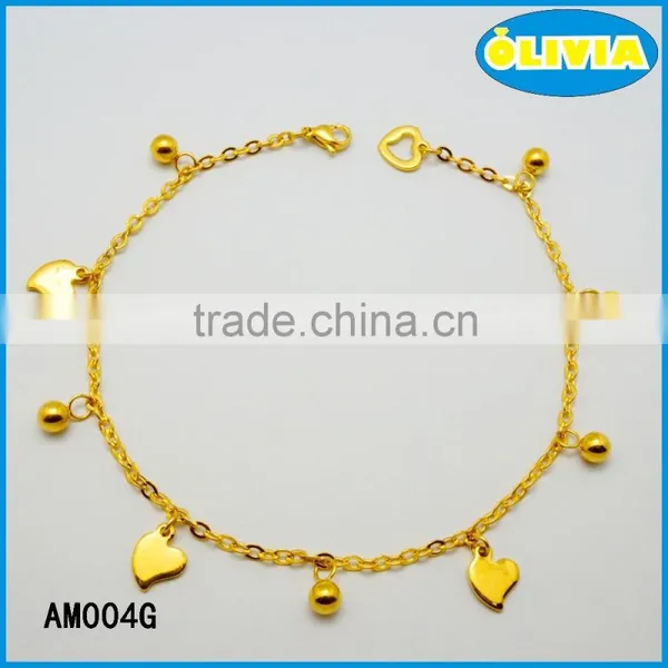 Olivia Jewelry Good Luck Dolphin Animal Charm 18k Gold Chain Anklet For Girls photo-5