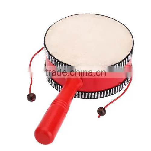 Wooden Hand Shaking Drum Rattle Musical Instrument Toy for Baby Kid Child photo-3