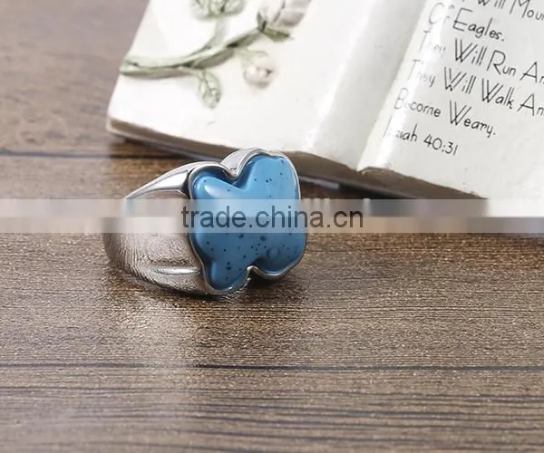 2016 New Arrival Fashion Wholesale Blue Turquoise Lovely Bear Finger Ring photo-3