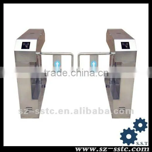 RFID 304 Stainless Steel Pedestrain Waist Height Swing Barrier Main Gate