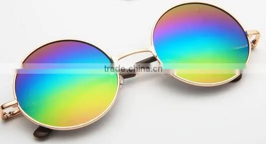 Metal Round Circle Sunglasses With UV Function photo-5