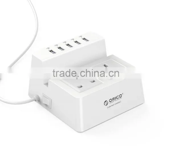 2015 OEM Hot Sale 2 Outlet Usb Smart Power Strip With 5 USB Charger photo-2