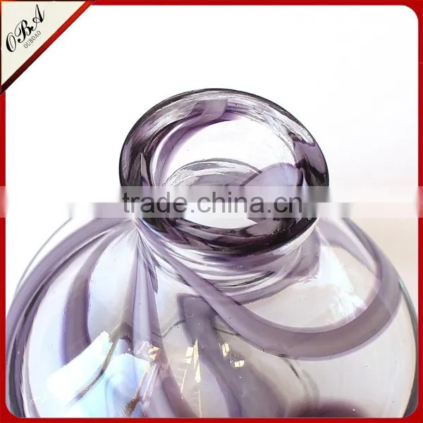 Creative European Style Small Clear Glass Vase / Murano Hand Blown Art Glass Vase For Wedding Centerpieces photo-3