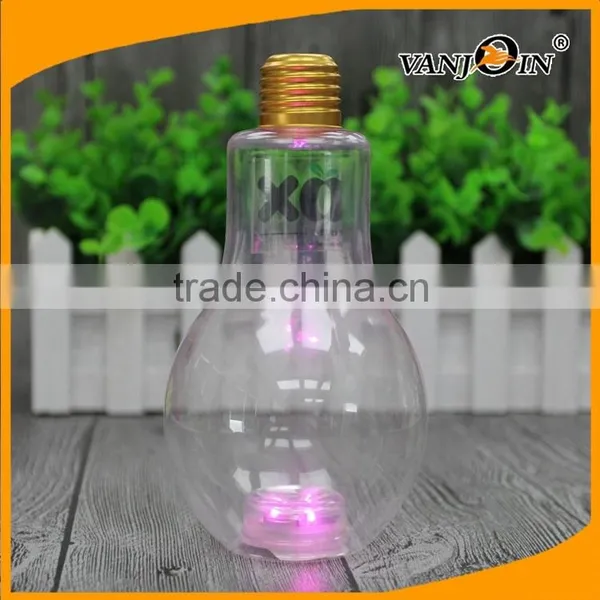 Clear 320ml Bulb Bottles PET Plastic With Different Caps for Beverage Packages photo-3