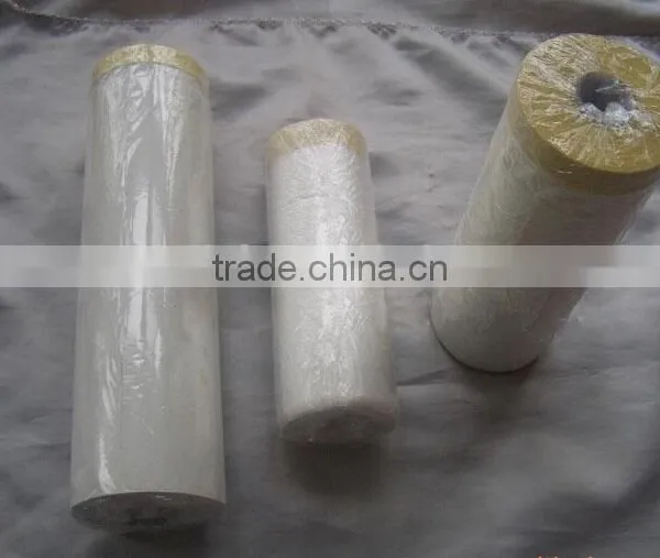 Plastic Masking Film Paint Maskers Masking Cloth Tape With Protective PE Masking Film