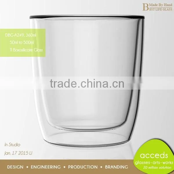 Reusable Double Wall Clear Borosilicate Glass Water Tea Coffee Cup photo-6