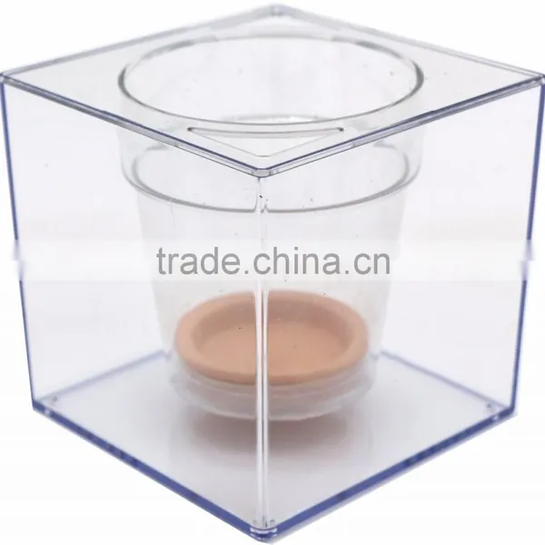 Crystal Cube Self-wating Clear Flower Pot Fish Tank photo-2