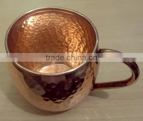 AMAZON BEST SELLING FDA APPROVED 470 ML 100% PURE COPPER BARREL HAMMERED MOSCOW MULE MUG photo-2