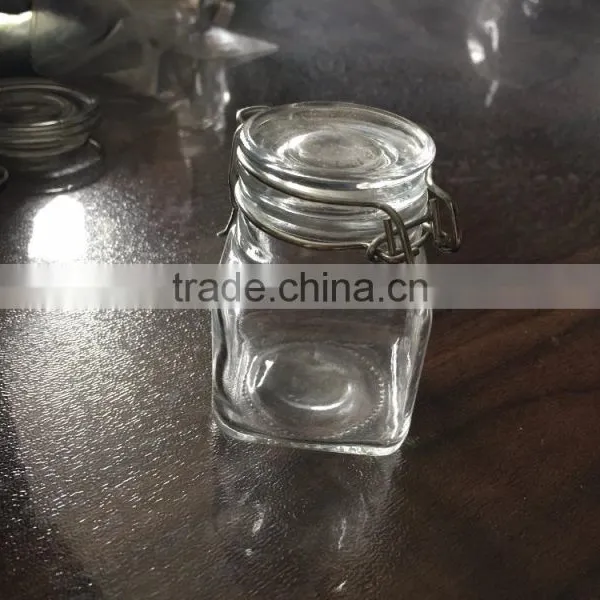 3.5oz Mini Glass Jar With Metal Clip and Glass Lid photo-4